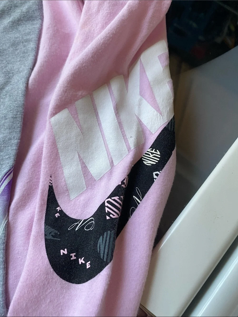 Preowned Nike Girls' Colorblock Leggings two  in size 4 good